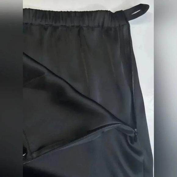 St. John Caviar Black Silky Wide-Leg Trouser Travelers Luxury Pants Size 12 - Picture 8 of 14